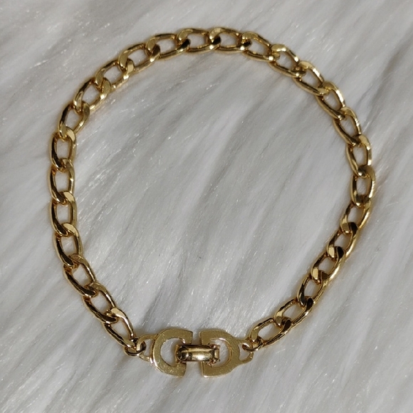 Dior Jewelry - Vtg Christian Dior CD Gold Tone Chunky Link Chain Bracelet